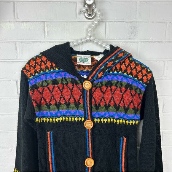 Vintage Organically Grown Sweaters by Arpeja Long Cardigan Size S - Picture 2 of 13